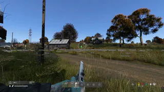 DayZ sniper aimbot with green ESP box, weapon label, and scoped FOV circle